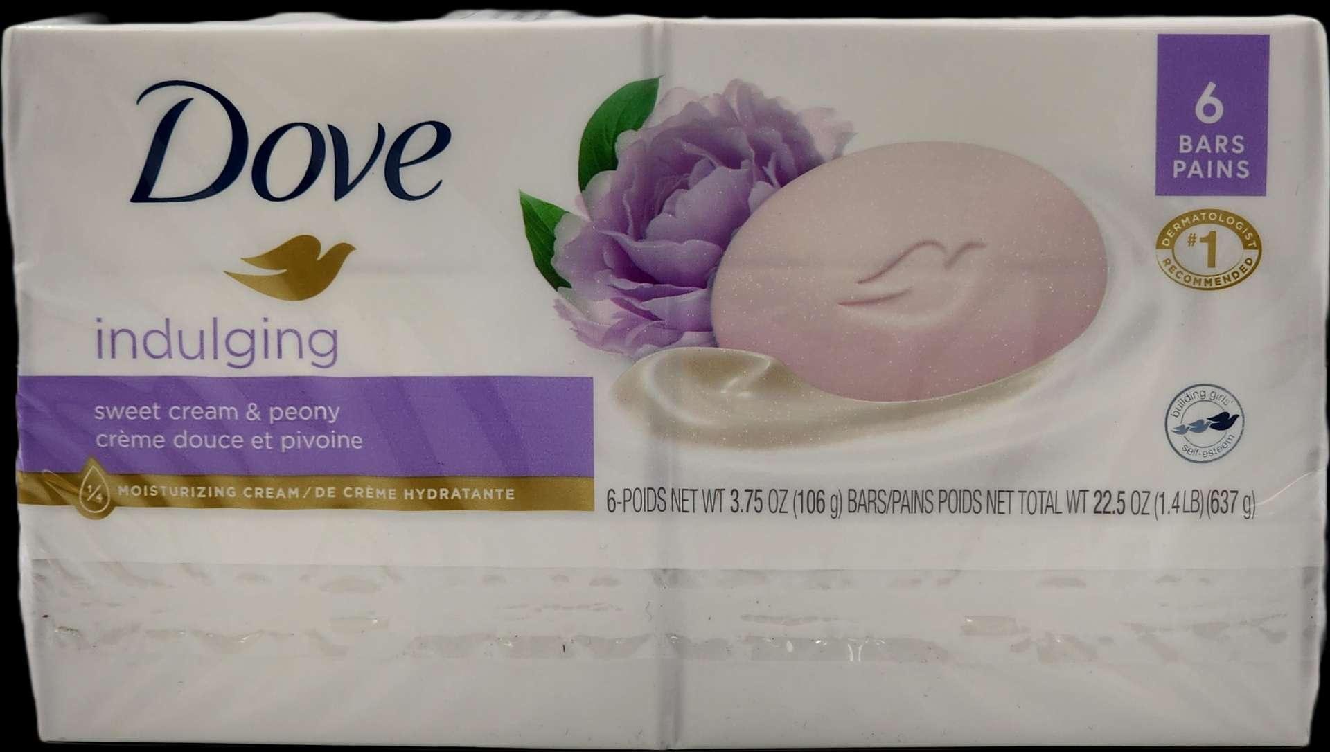 Dove Indulging Bars – Sweet Cream & Peony – 6 Ct