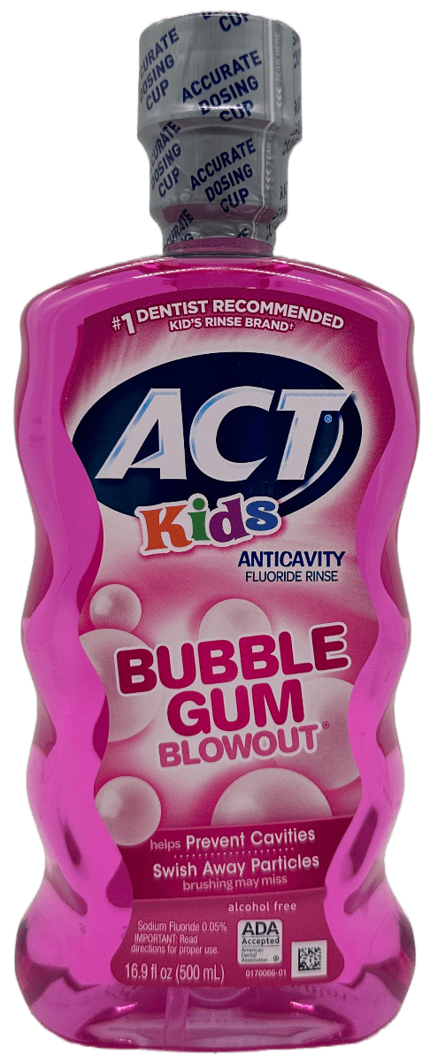 Act Kids – Anticavity Flouride Rinse – Bubble Gum Blowout – 16.9 FL OZ