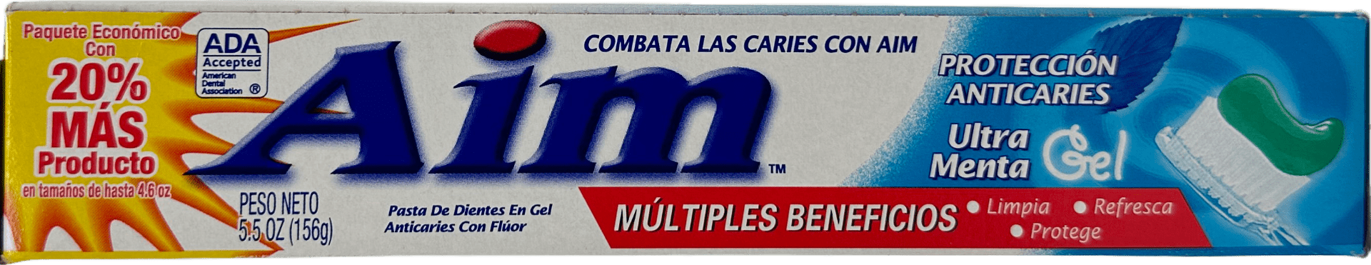 Aim Anticavity Fluoride Gel Toothpaste – Ultra Mint- 5.5 OZ