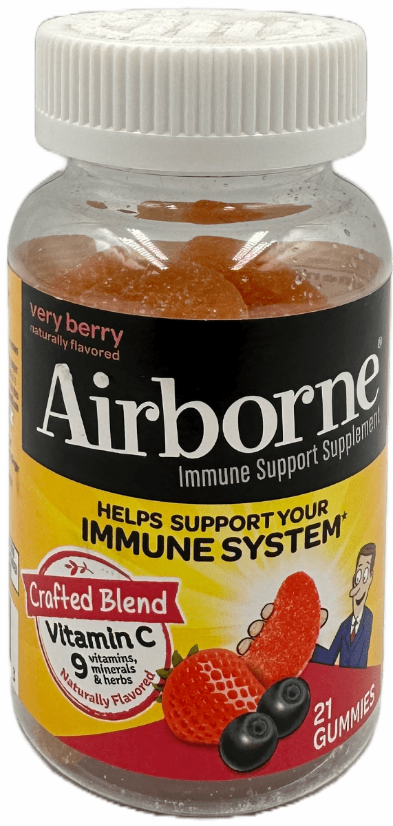 Airborne Immune Support Supplements – Very Berry Naturally Flavored – 21 Ct
