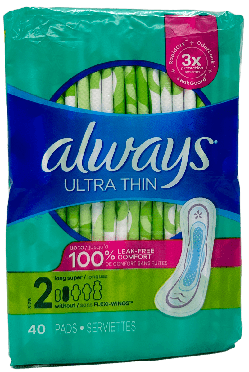 Always Ultra Thin pads – Size 2(Long Super) – 40 Ct