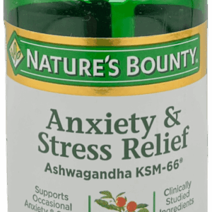 Nature’s Bounty Anxiety and Stress Relief- Ashwagandha KSM 66 Tablets – 50 Ct