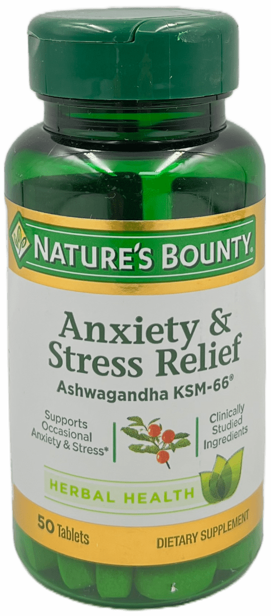 Nature’s Bounty Anxiety and Stress Relief- Ashwagandha KSM 66 Tablets – 50 Ct