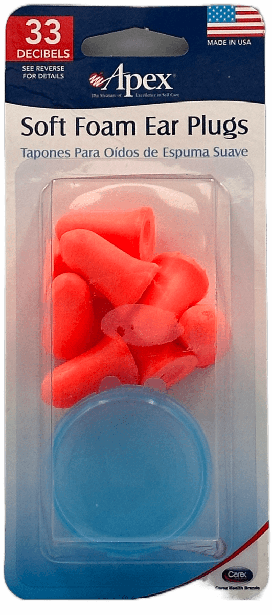 Apex – Soft Foam Ear Plugs – 33 Decibels