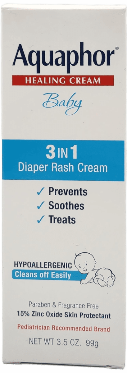 Aquaphor Baby Healing Cream – 3 in 1 Diaper Rash Cream – Hypoallergenic – 3.5 OZ