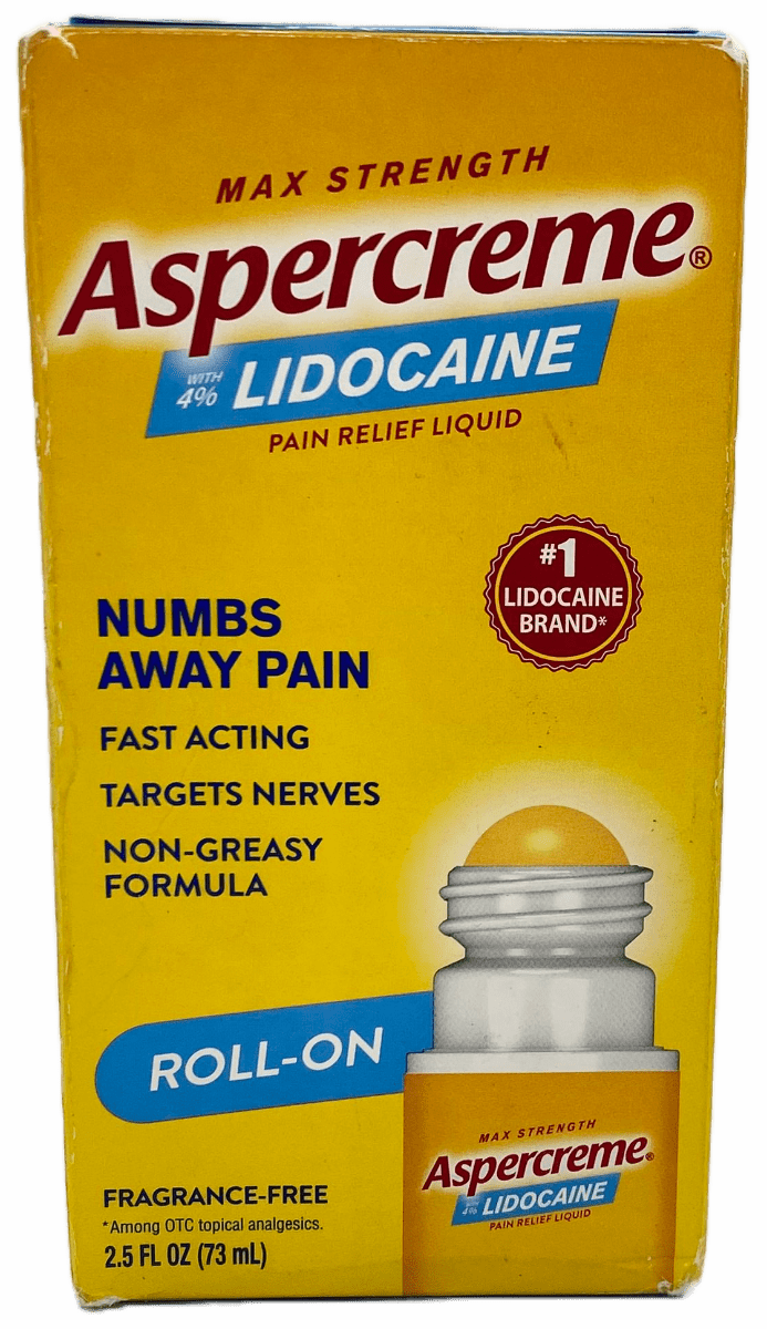 Aspercreme Roll-On – Lidocaine Pain Relief Liquid – 2.5 FL OZ