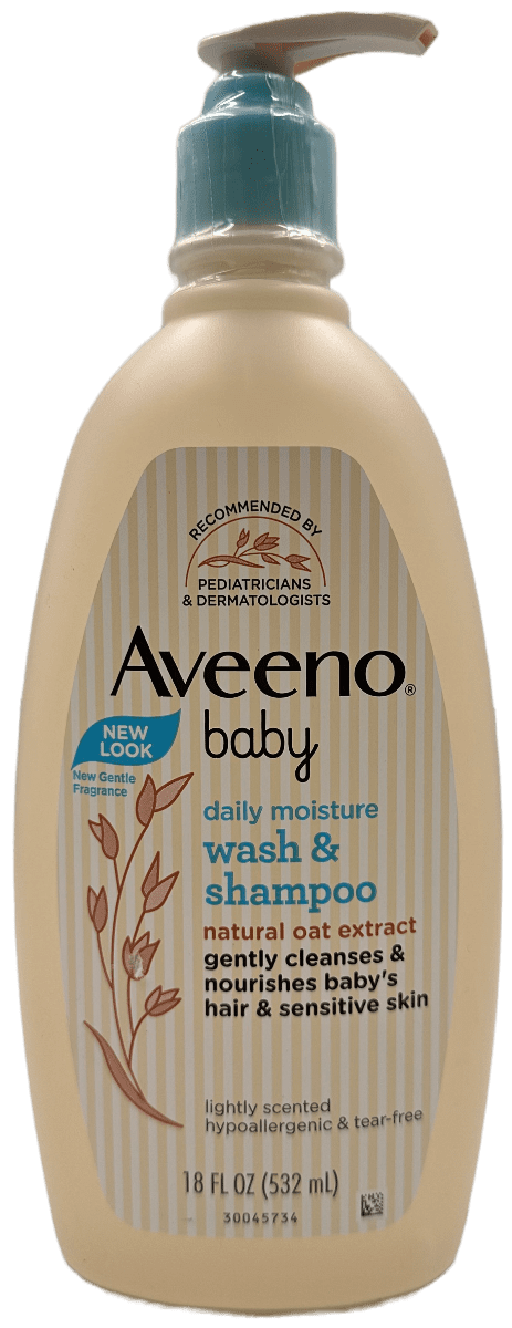 Aveeno Baby – Daily Moisture Wash & Shampoo – Oat Extract – 18 FL OZ
