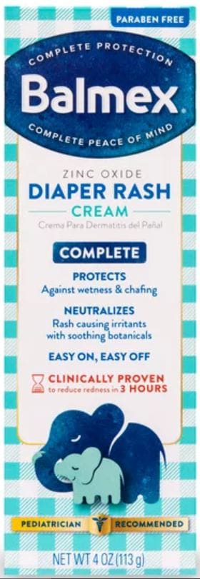 Balmex Zinc Oxide Diaper Rash Cream – 4 OZ