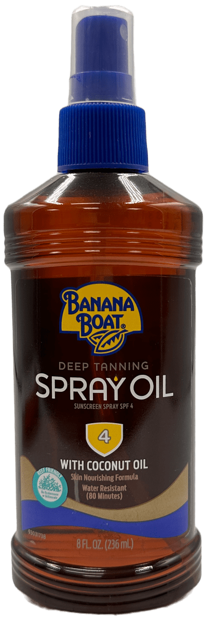 Banana Boat Deep Tanning Spray Oil – SPF 4 – Coconut Oil – 8 FL OZ
