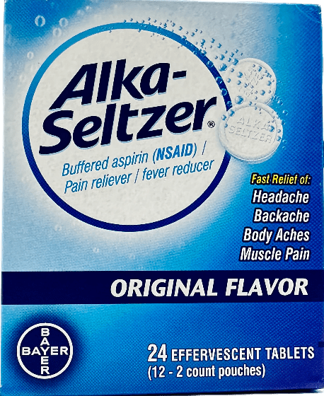 Bayer – Alka Seltzer – Orignal Flavor – 24 Effervescent Tablets