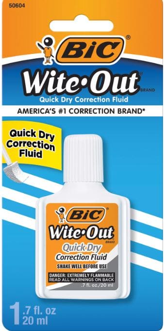 Bic Wite Out Quick Dry Correction Fluid – 1.7 FL OZ