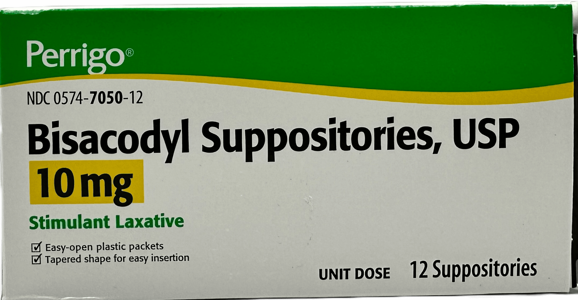 Bisacodyl Suppositories – USP 10 mg – 12 Ct