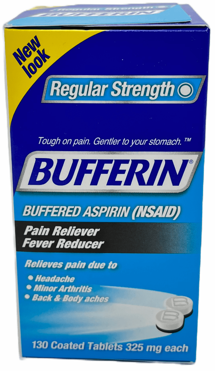 Bufferin Aspirin 325 mg Tablets – Regular Strength – 130 Ct