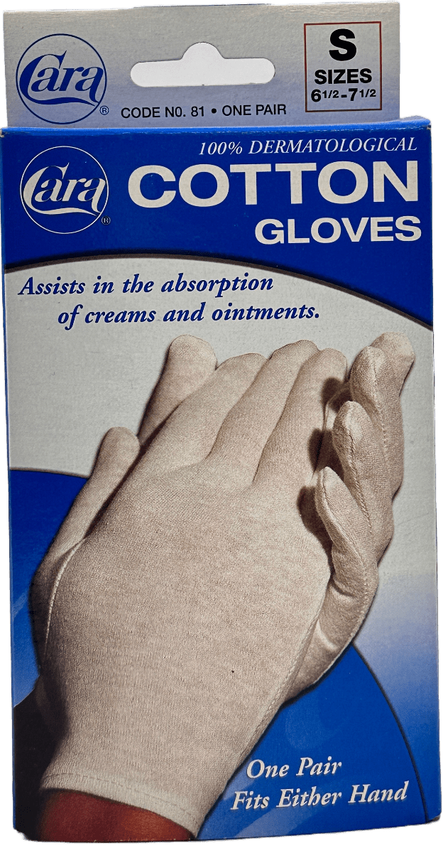 Cara – 100% Dermatological Cotton Gloves – S Size – One Pair