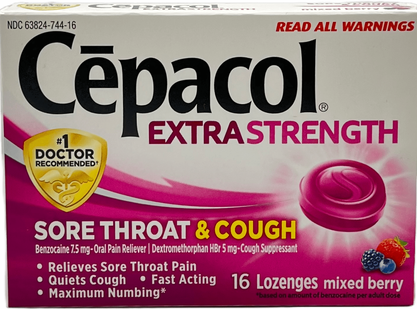 Cepacol – Extra Strength Sore Throat & Cough – 16 Lozenges – Mixed Berry