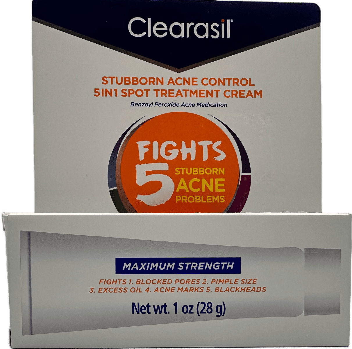 Clearasil Stubborn Acne Control 5 in1 Spot Treatment Cream – 1 OZ