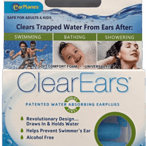 ClearEars Water Absorbing EarPlanes – 5 Pair & Water-resistant Carry Case