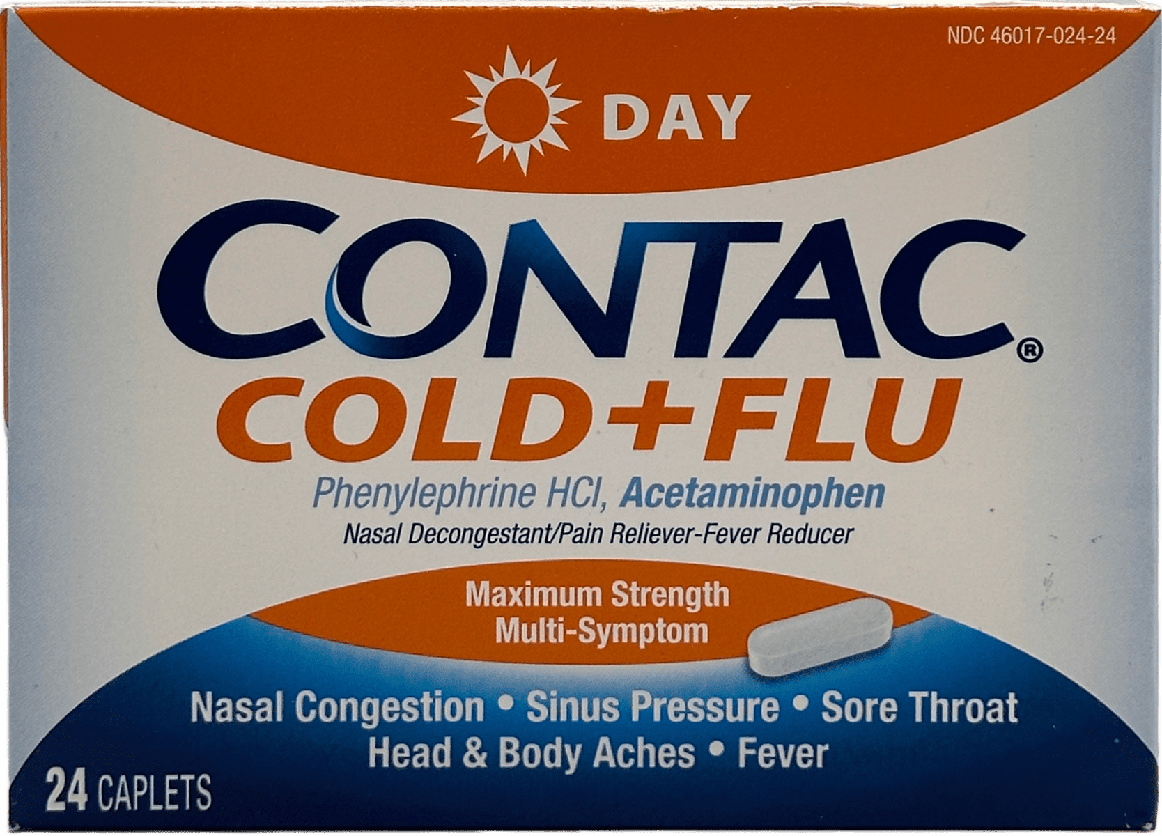 Contac Cold + Flu Maximum Strength – Day – 24 Caplets