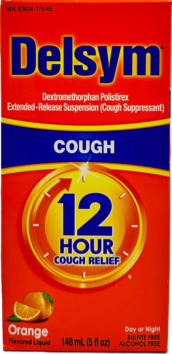 Delsym Cough Relief Syrup – Orange Flavored Liquid – 5 FL OZ