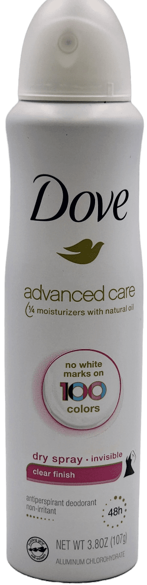 Dove Advanced Care – Dry Spray Deodorant – Clear Finish – 3.8 OZ