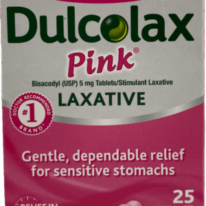 Dulcolax Pink Laxative – Overnight Relief – 25 Ct