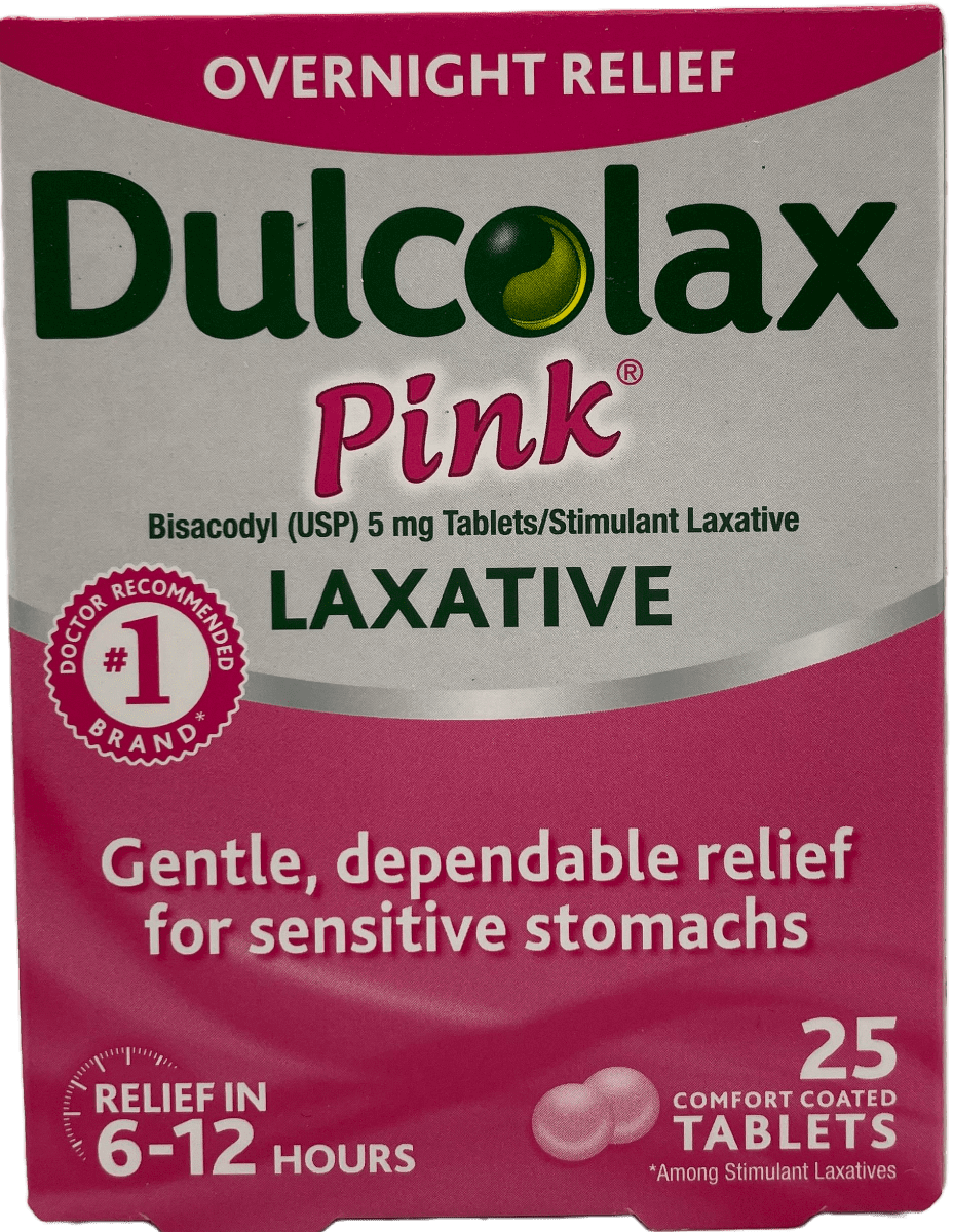 Dulcolax Pink Laxative – Overnight Relief – 25 Ct