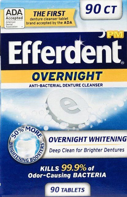 Efferdent PM – Anti-Bacterial Denture & Retainer Cleanser – 90 Tablets