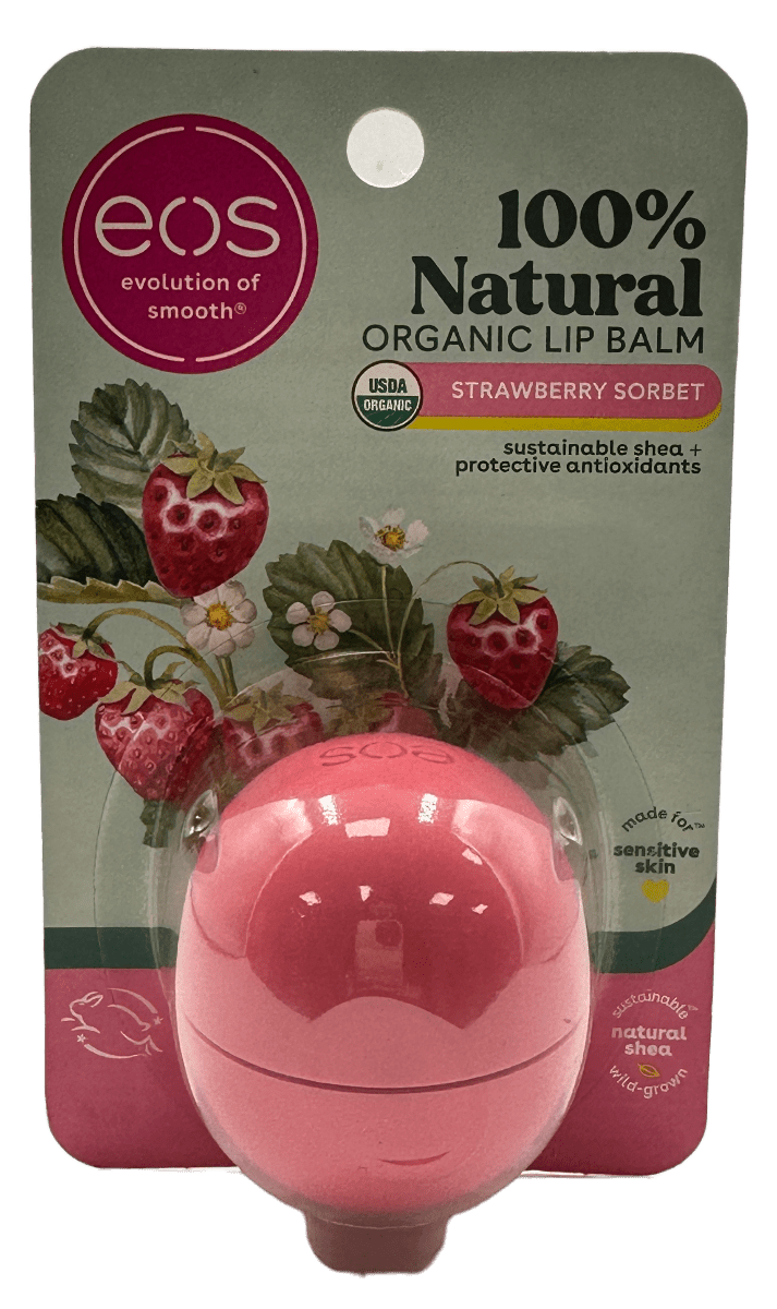eos Natural Organic Lip Balm – Strawberry Sorbet – 0.25 OZ.