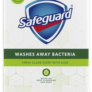 Safeguard – Micellar Deep Cleansing Bar Soap – Fresh Clean Scent with Aloe – 4 Bars
