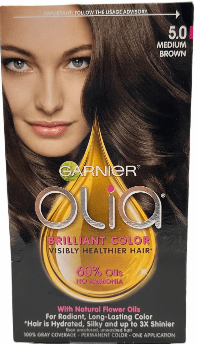 Garnier Olia Permanent Hair Color – Medium Brown 5.0 – 1 Application