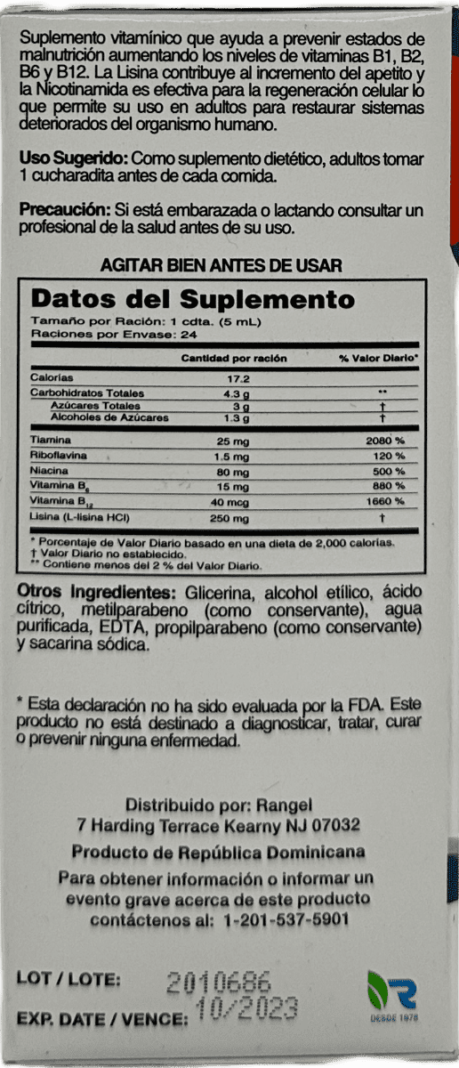 Gelnorex Syrup Adults Vitamin Supplement – 4 FL OZ