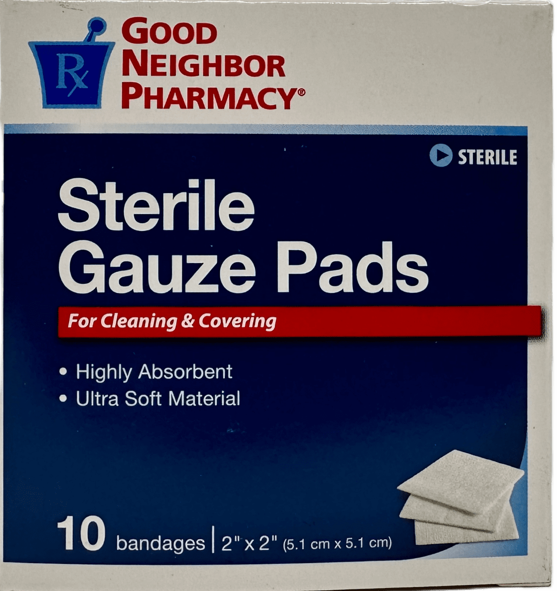 Good Neighbor Pharmacy – Sterile Gauze Pads – 2×2 – 10 Ct