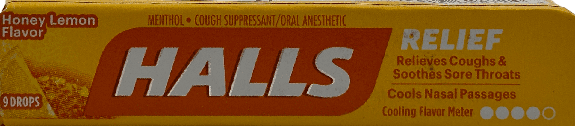 Halls Relief Honey Lemon Cough drops – 9 Ct