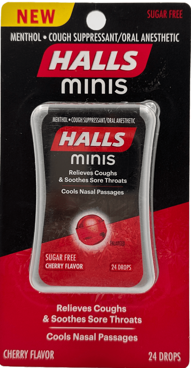 Halls Minis – Sugar Free – Cherry Flavor – 24 Drops