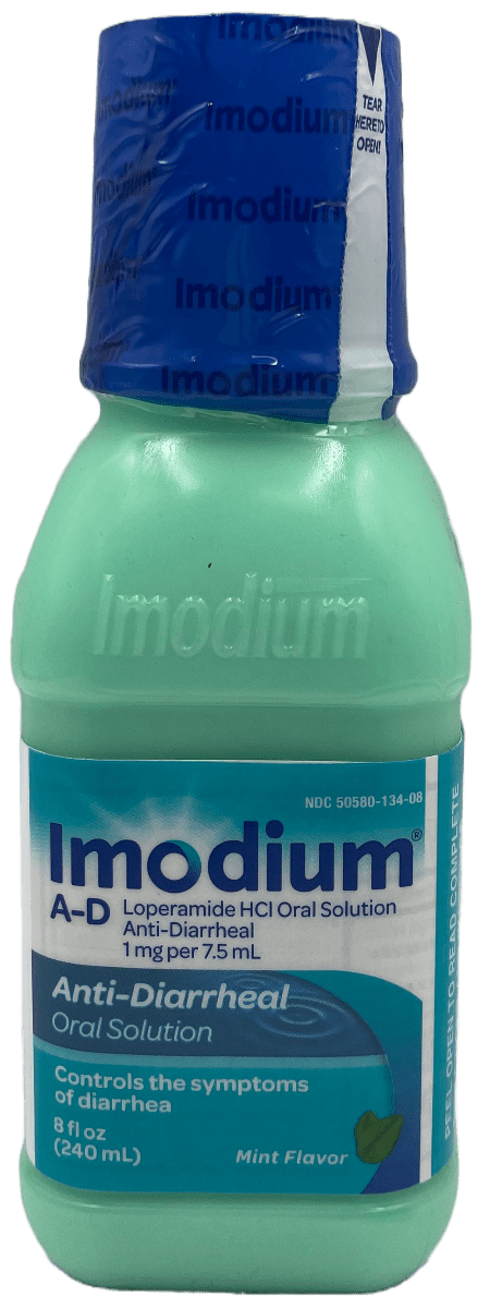 Imodium – Anti Diarrheal Oral Solution – Mint Flavor – 8 FL OZ