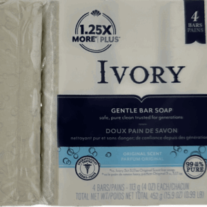Ivory Gentle Bar Soap – Original Scent – 4 Ct