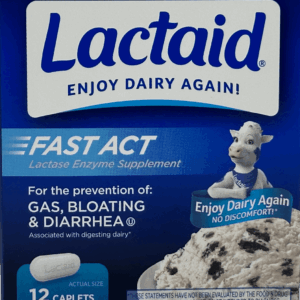 Lactaid Lactase Enzyme Supplement – 12 Caplets