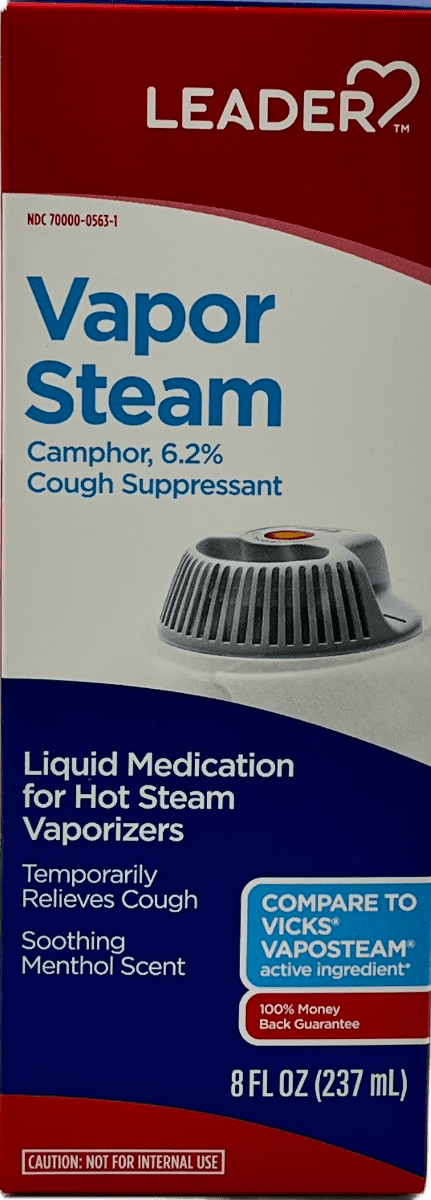 Leader Vapor Steam – Cough Suppressant – Camphor, 6.2% – 8 FL OZ (237 mL)