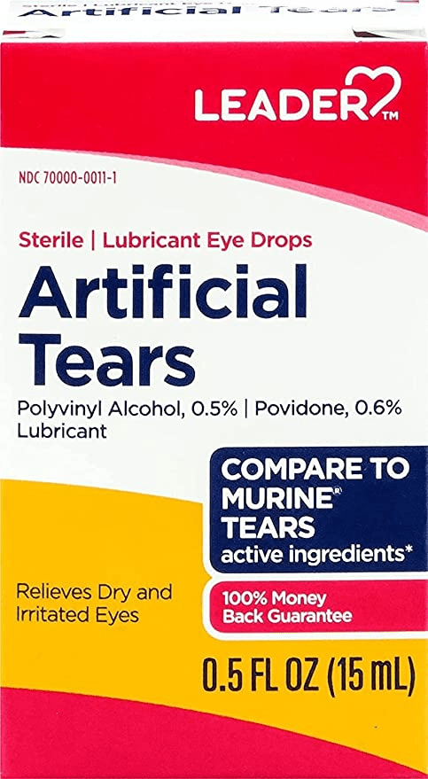 Leader Artificial Tears Lubricant Eye Drops – 0.5 FL OZ