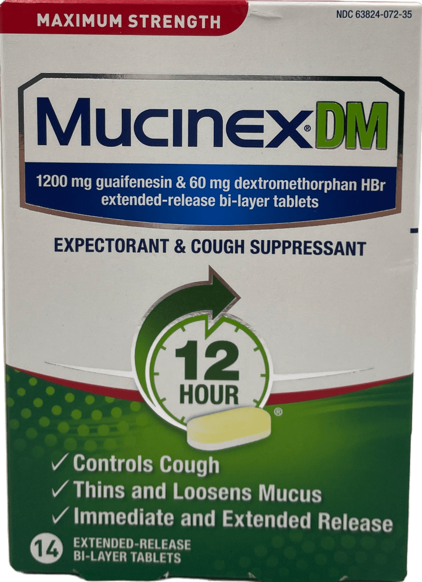 Mucinex DM – Expectorant & Cough Suppressant ER Tablets – 14 Ct