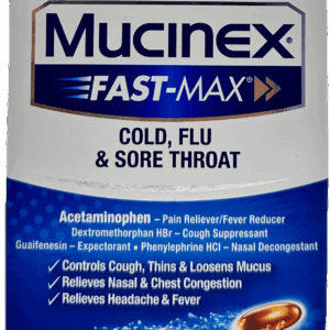 Mucinex Fast Max – Cold, Flu & Sore Throat Liquid Capsules – 16 Ct