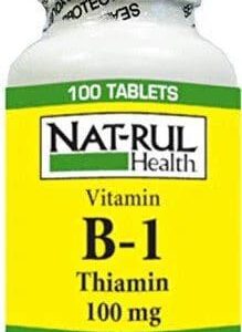 Nat-Rul Health Vitamin B-1 100mg Tablets – 100 Ct