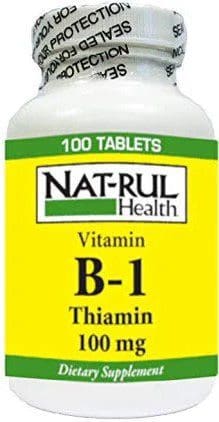 Nat-Rul Health Vitamin B-1 100mg Tablets – 100 Ct