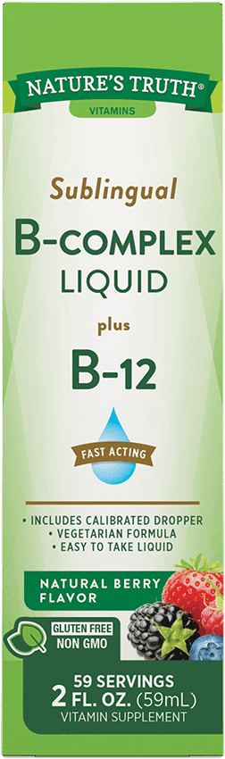 Nature’s Truth – Sublingual B Complex Liquid Plus B-12 – Berry Flavor – 2 FL OZ
