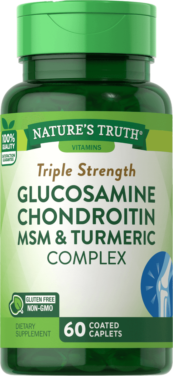 Nature’s Truth – Triple Strength Glucosamine Chrondrotin MSM & Turmeric Complex Caplets – 60 Ct