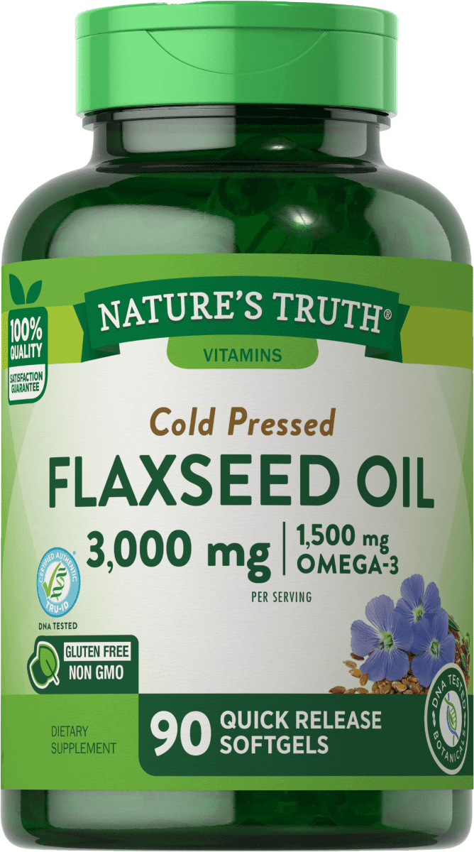 Nature’s Truth Cold Pressed Flaxseed Oil 3000 mg – 90 Quick Release Softgels