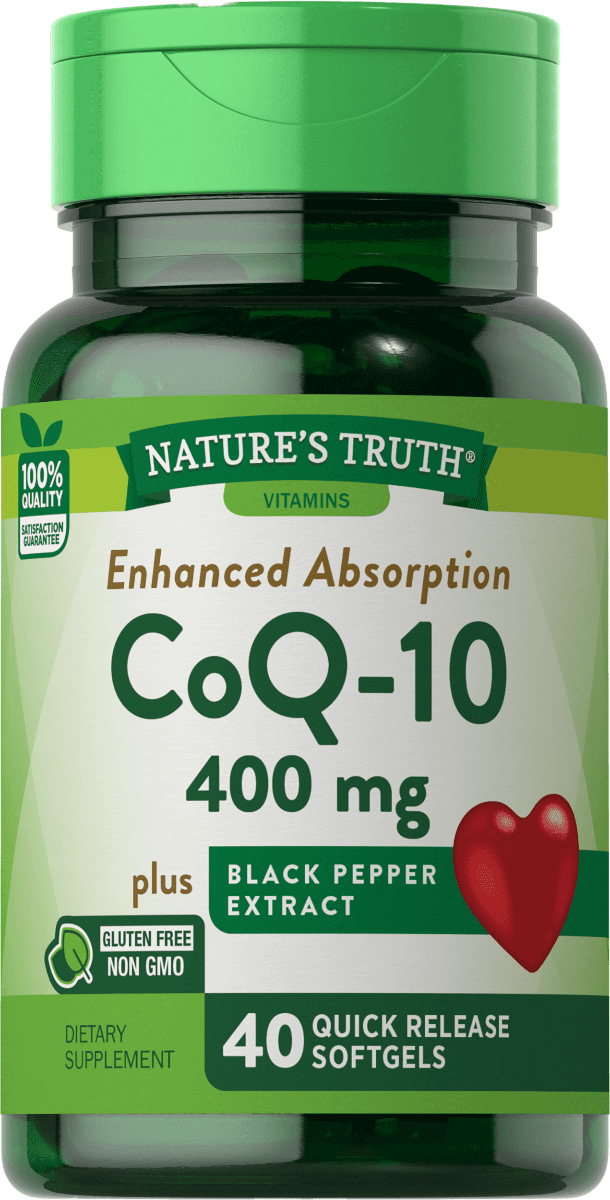 Nature’s Truth CoQ-10 plus black pepper extract – 400 mg – 40 Quick Release Softgels