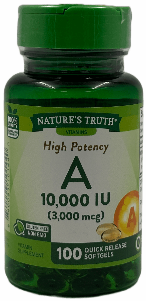 Nature’s Truth High Potency – Vitamin A 3000mcg (10,000 IU) Softgels – 100 Ct