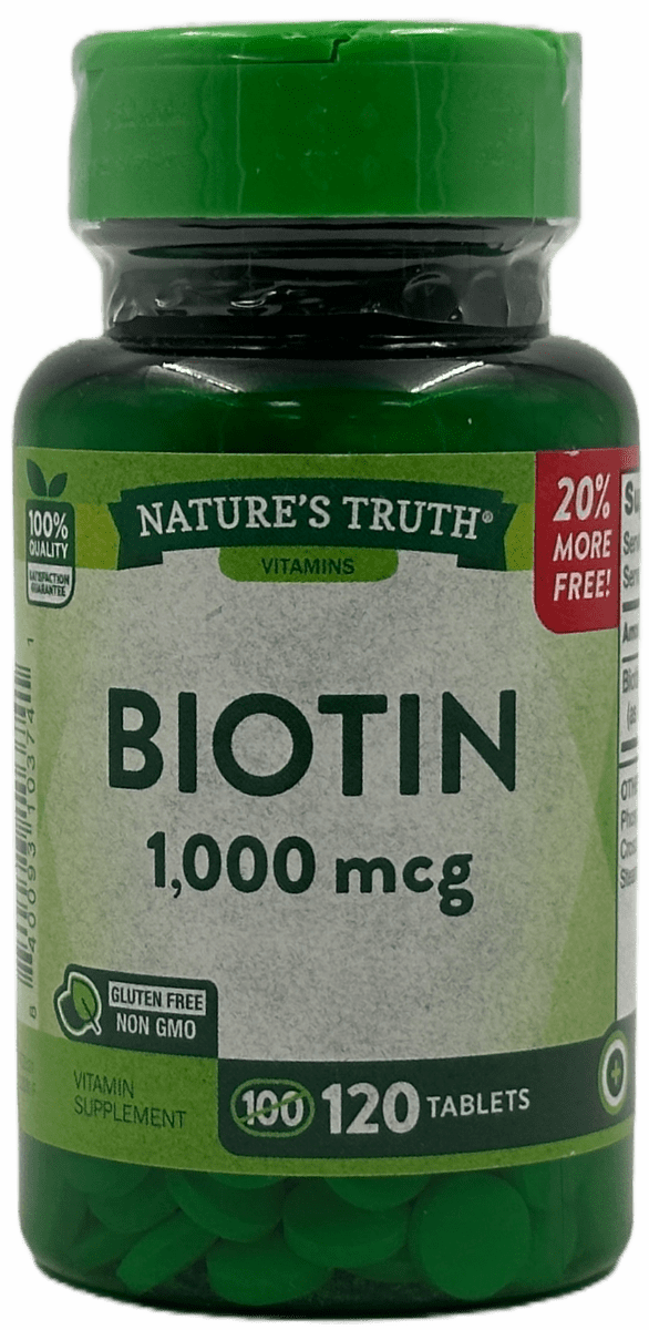 Nature’s Truth Vitamin Biotin 1,000 mcg Tablets – 120 Ct