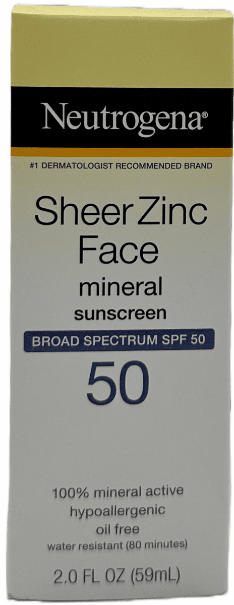 Neutrogena Sheer Zinc Face Mineral Sunscreen – SPF 50 – 3 FL OZ
